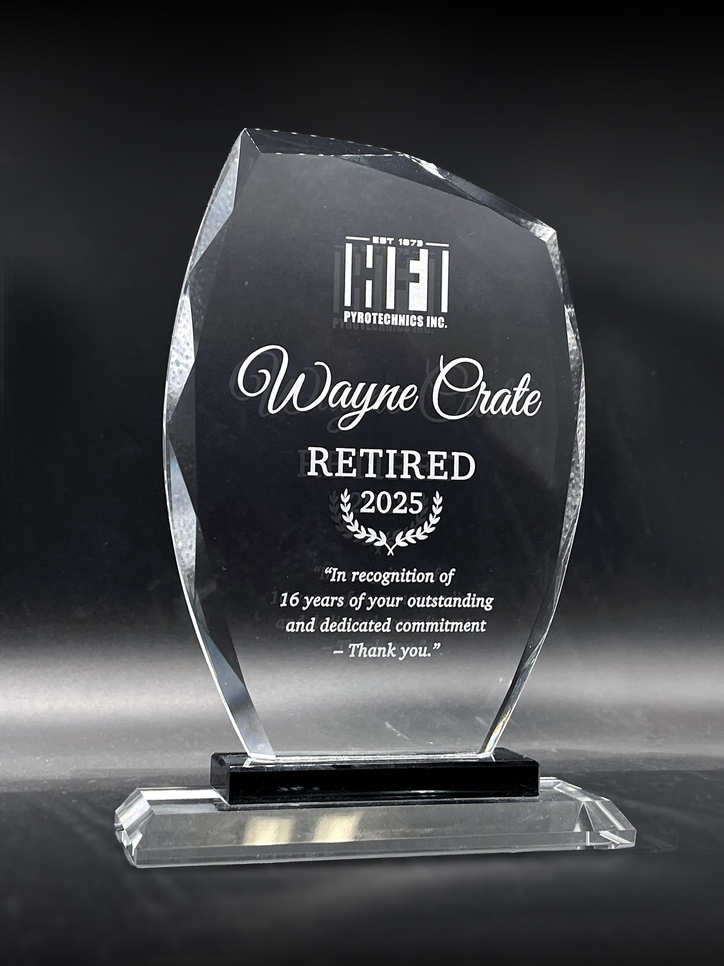 Custom Engraved Crystal Award