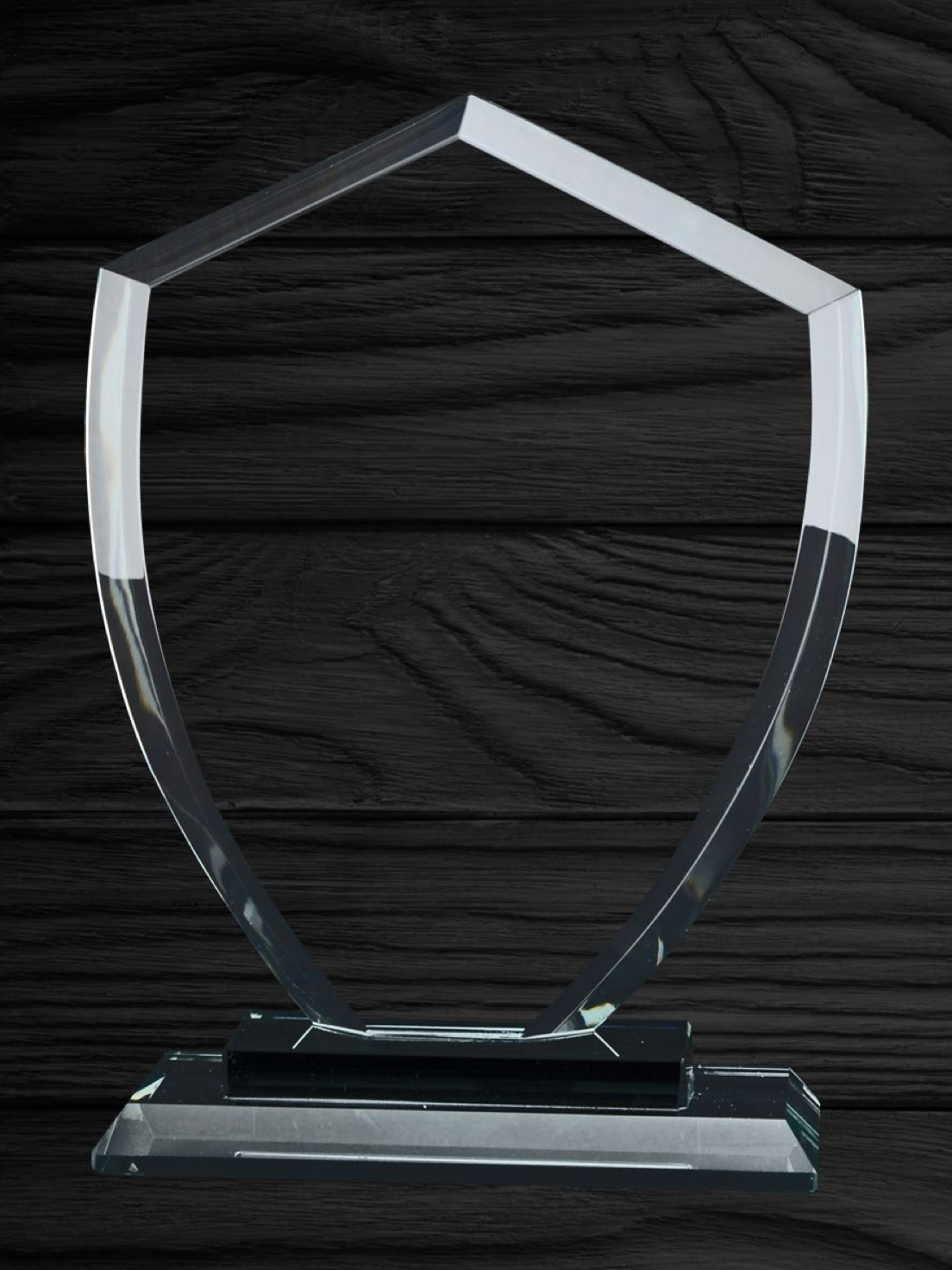 Custom Engraved Shield Glass Award - "Conquest"