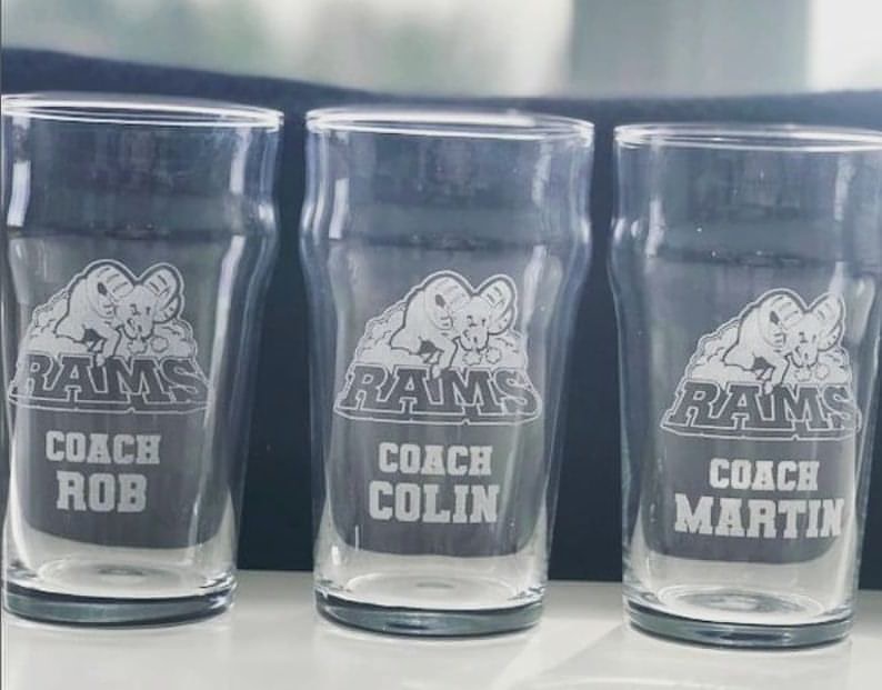 Custom Engraved 20 oz British Pub Glass