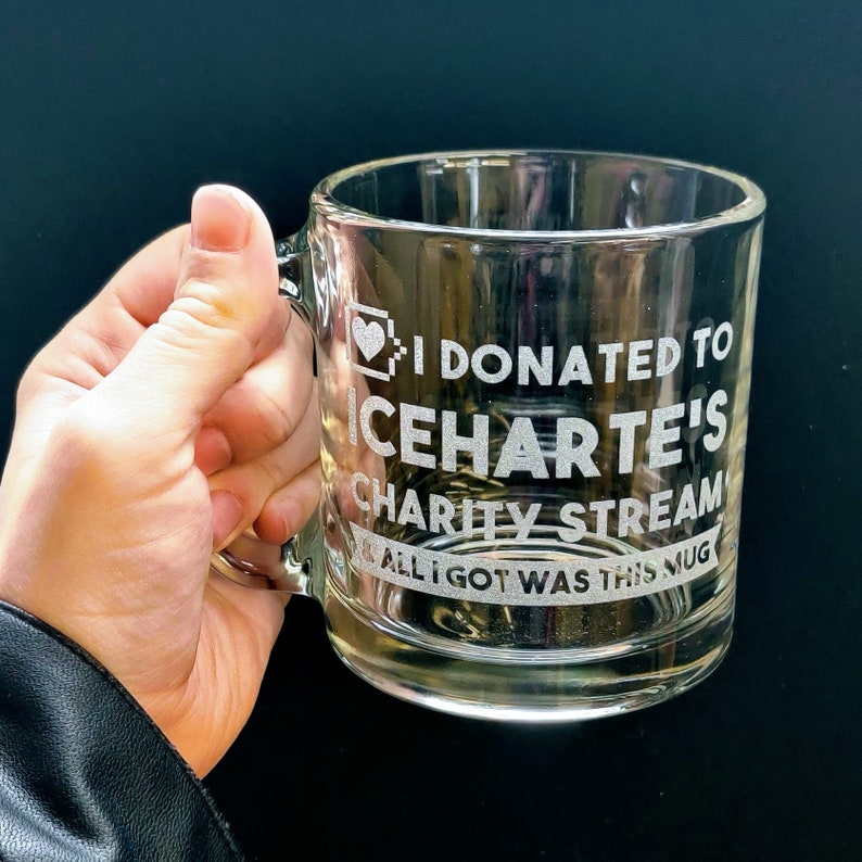 Custom Engraved 13oz Glass Coffee/Tea Cup