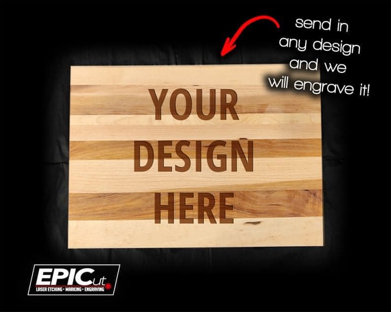 Custom Engraved Wood Cutting or Serving Board - 14"x10"