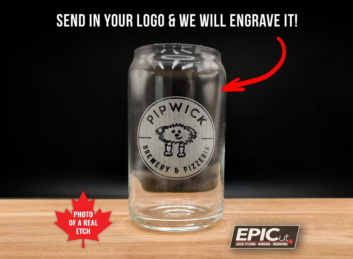 Custom Engraved 16oz Beer Can Glass