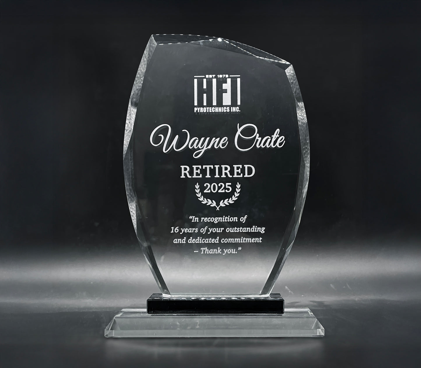 Custom Engraved Crystal Award