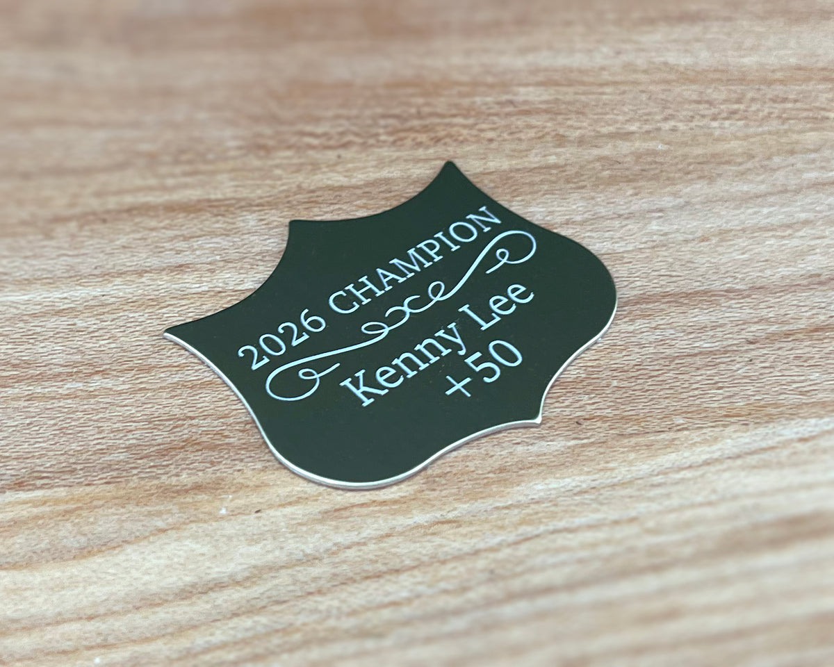Custom Engraved Trophy Shield - 1.5" x 1.25"