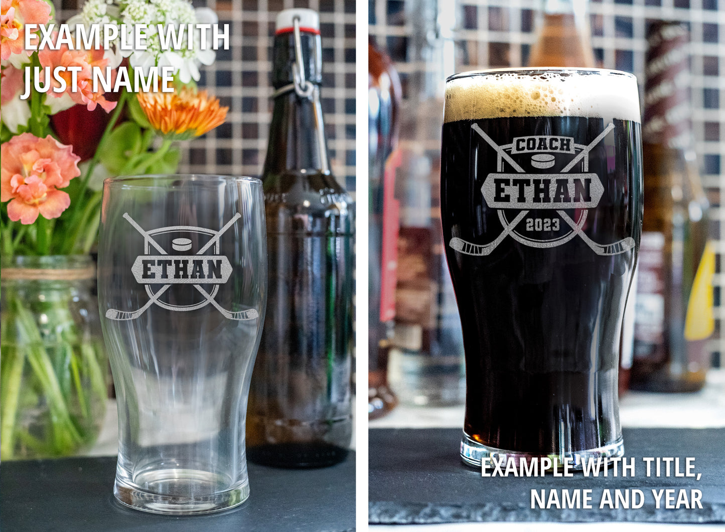 Personalized Hockey Coach / Team Glasses