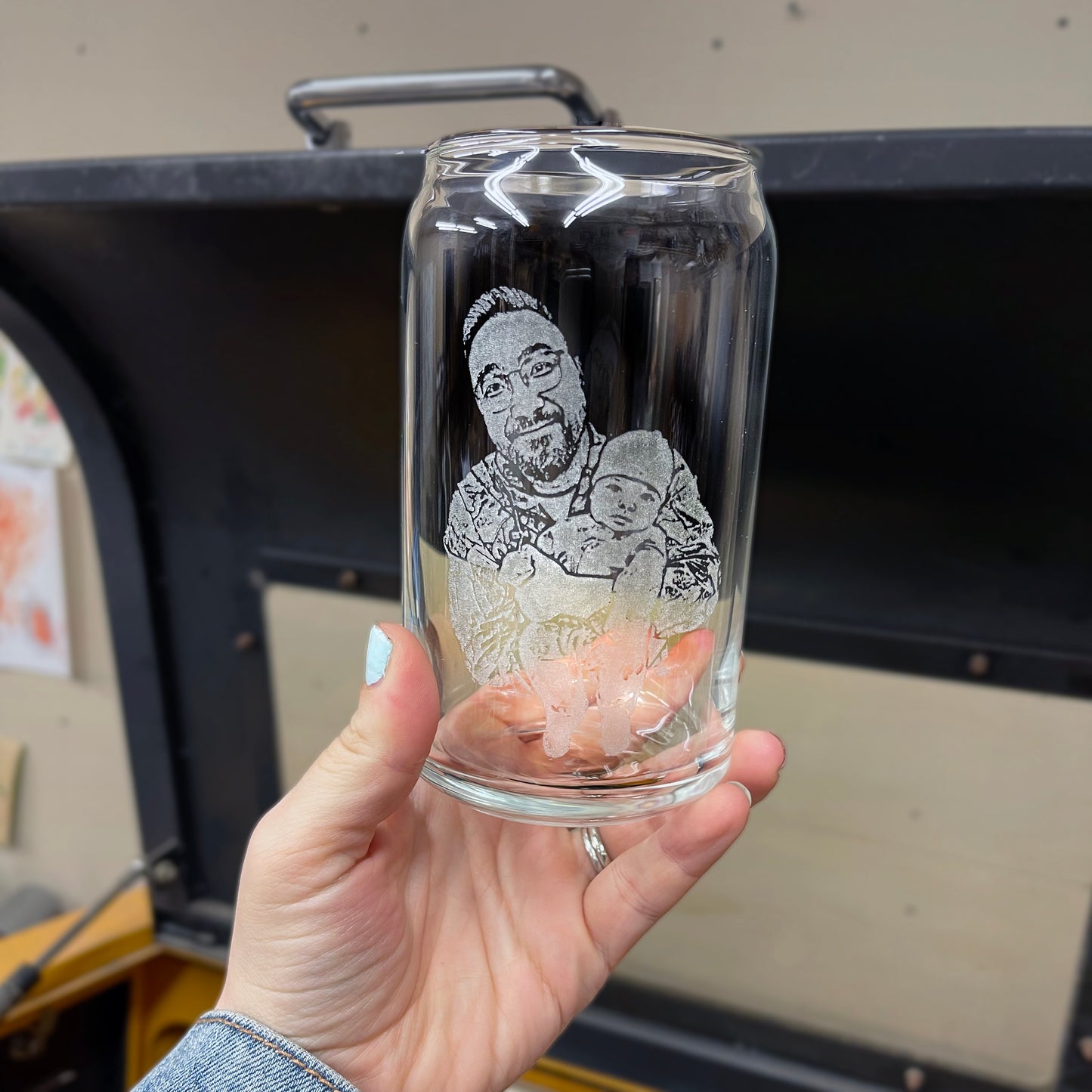 Custom Engraved 16oz Beer Can Glass