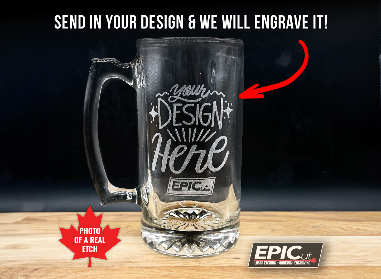 Custom Engraved 25 oz Large Beer Mug