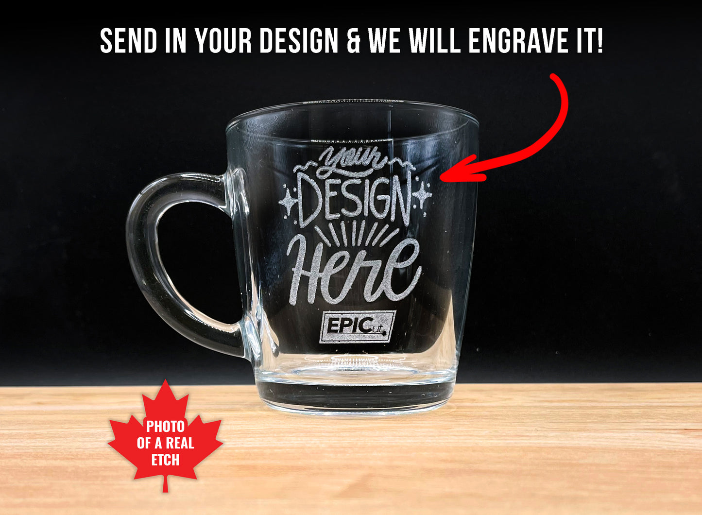 Custom Engraved 11.5oz Glass Coffee Mug/Tea Cup