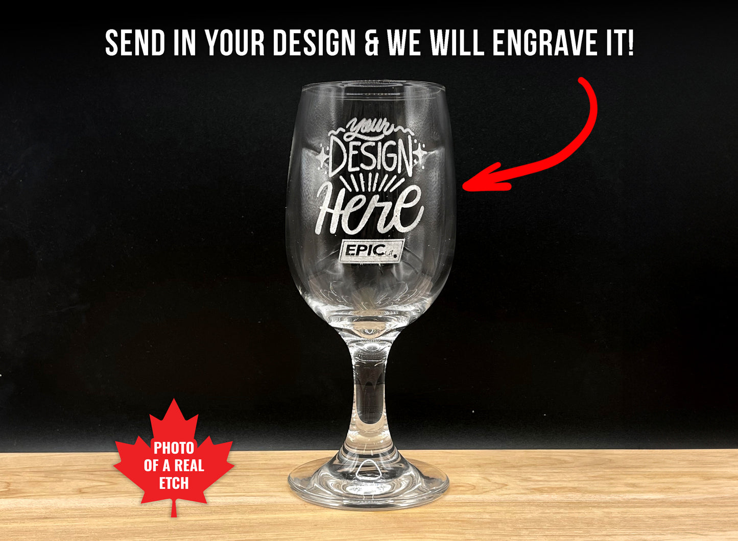 Custom Engraved 8.5oz Stemmed Wine Glass