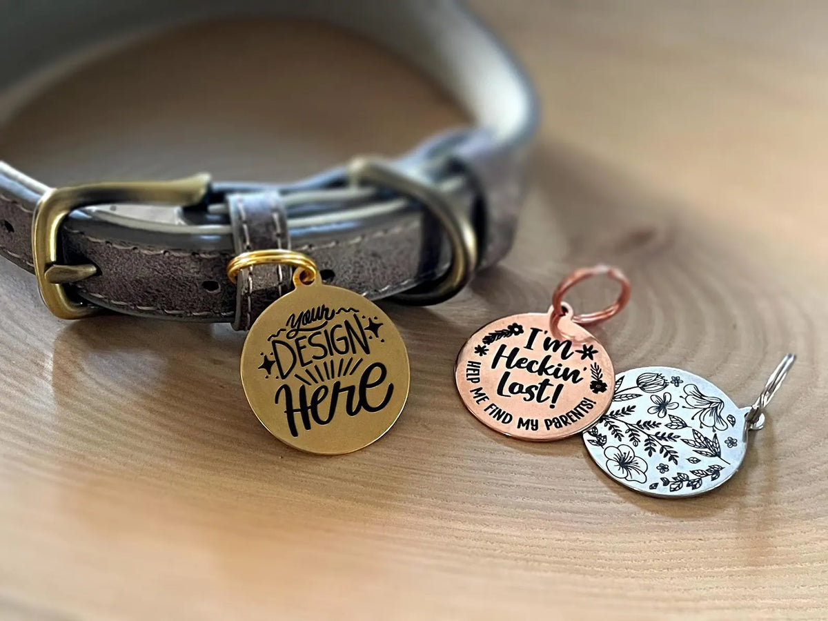 Custom Etched Stainless Steel Pet ID Tags