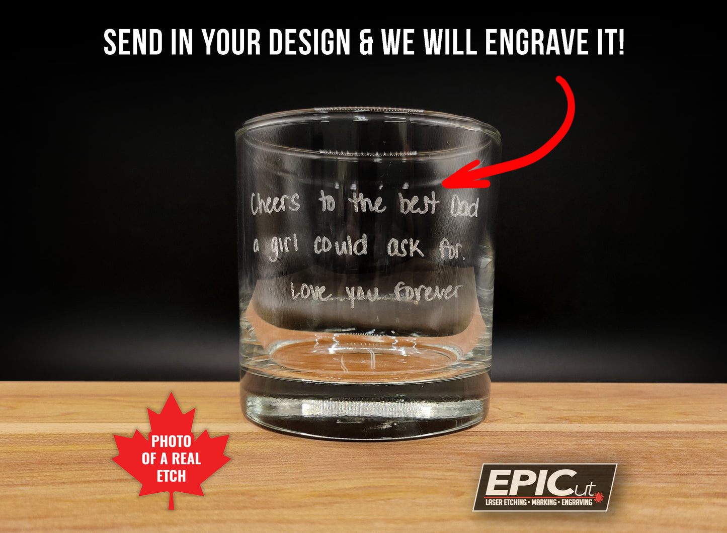 Custom Engraved 10.25 oz Standard Whiskey/Scotch Glass