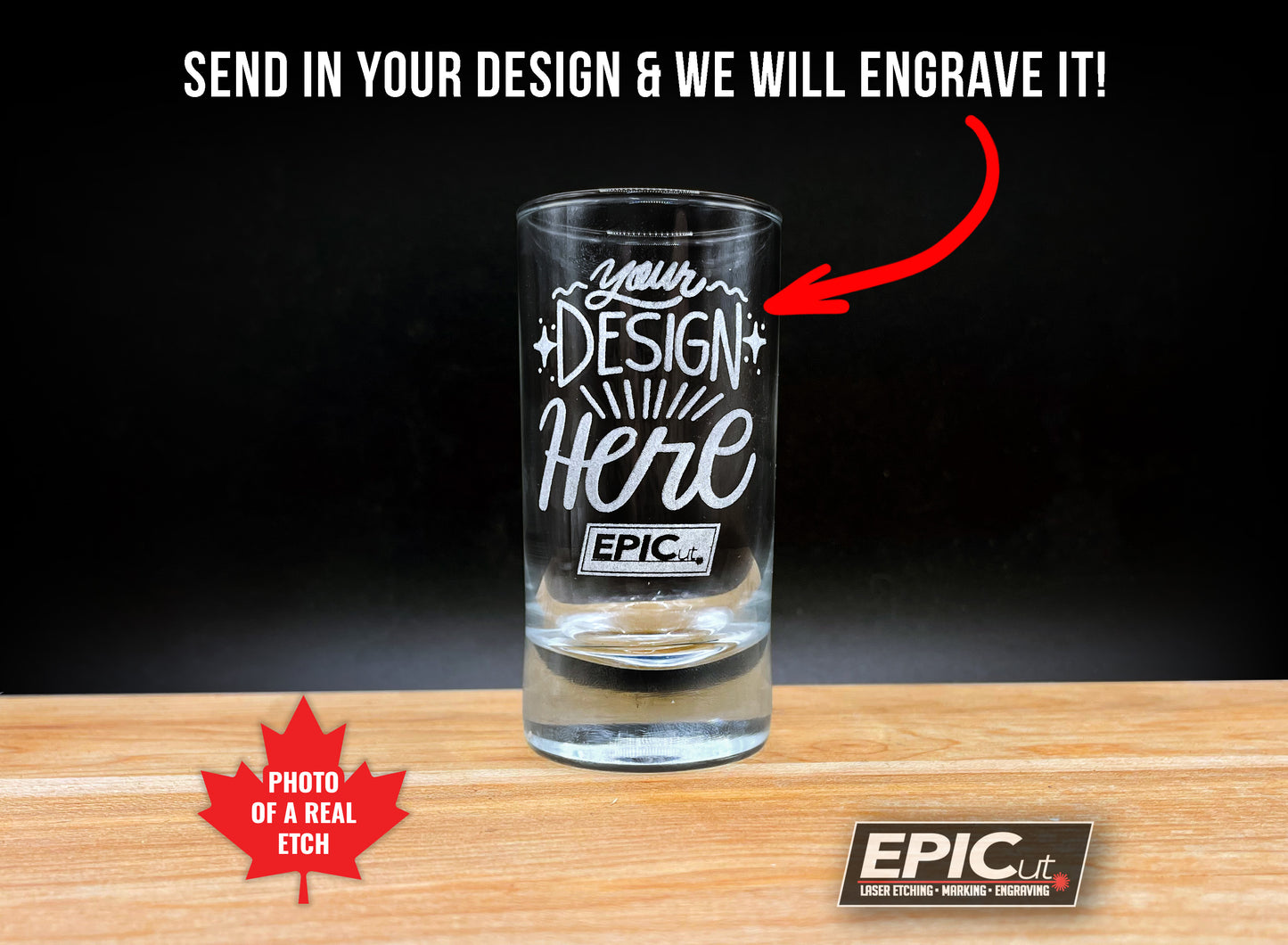 Custom Engraved 3.25 oz Tall Shot Glass