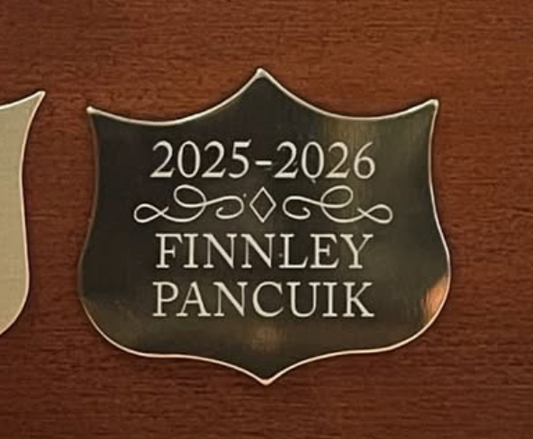 Custom Engraved Trophy Shield - 1.5" x 1.25"