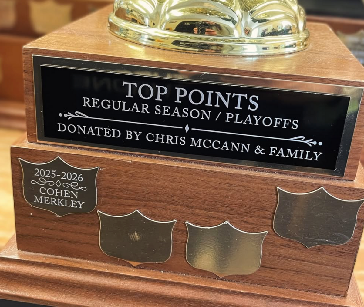 Custom Engraved Trophy Shield - 1.5" x 1.25"