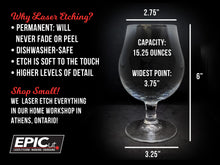 Load image into Gallery viewer, Custom Engraved 15oz Belgian Beer Stemmed Glass
