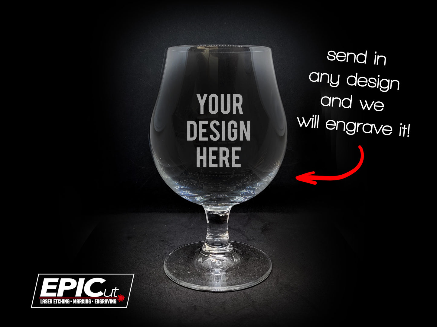 Custom Engraved 16oz Belgian Beer Stemmed Glass