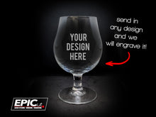 Load image into Gallery viewer, Custom Engraved 15oz Belgian Beer Stemmed Glass
