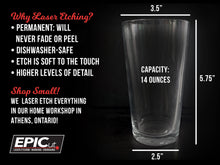 Load image into Gallery viewer, Custom Engraved 16oz Tall Glass
