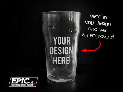 Custom Engraved 20 oz British Pub Glass