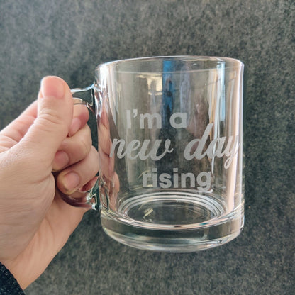 Custom Engraved 13oz Glass Coffee/Tea Cup