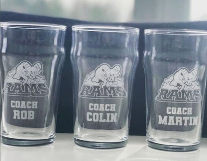 Custom Engraved 20 oz British Pub Glass