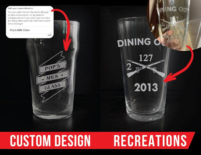 Custom Engraved 13oz Glass Coffee/Tea Cup