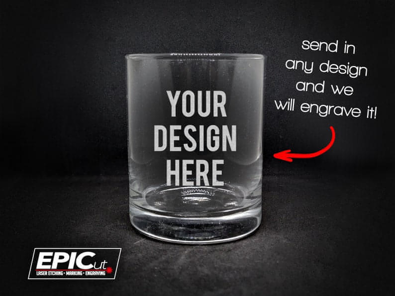 Custom Engraved 12.5 oz Large Whiskey/Scotch Glass