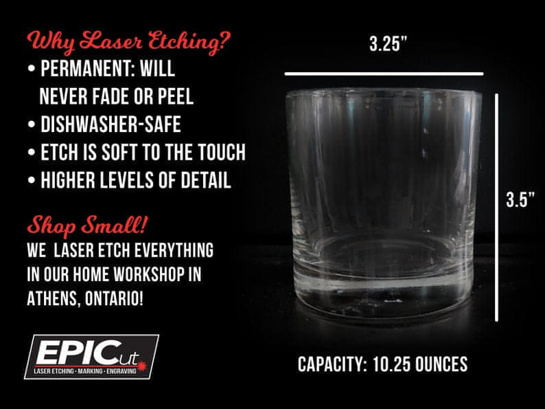 Custom Engraved 10.25 oz Standard Whiskey/Scotch Glass