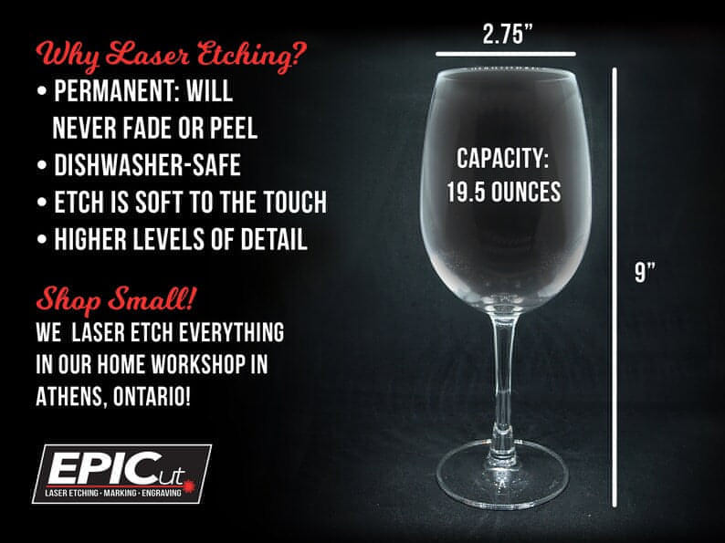 Custom Engraved 19.5oz Large Wine Glass