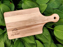 Load image into Gallery viewer, Custom Engraved Wood Paddle Serving Board - 7&quot; x 14&quot;
